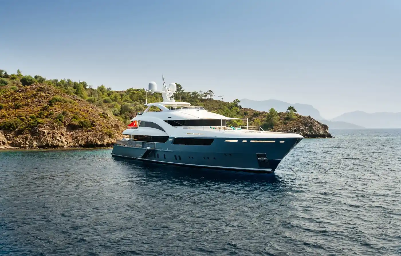 Luxury yacht on Canadian waters